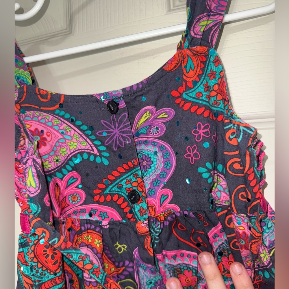 Vintage Y2K Jenny&Me Girls Size 5T Colorful Sparkley Paisley Kids Dress - Picture 5 of 7